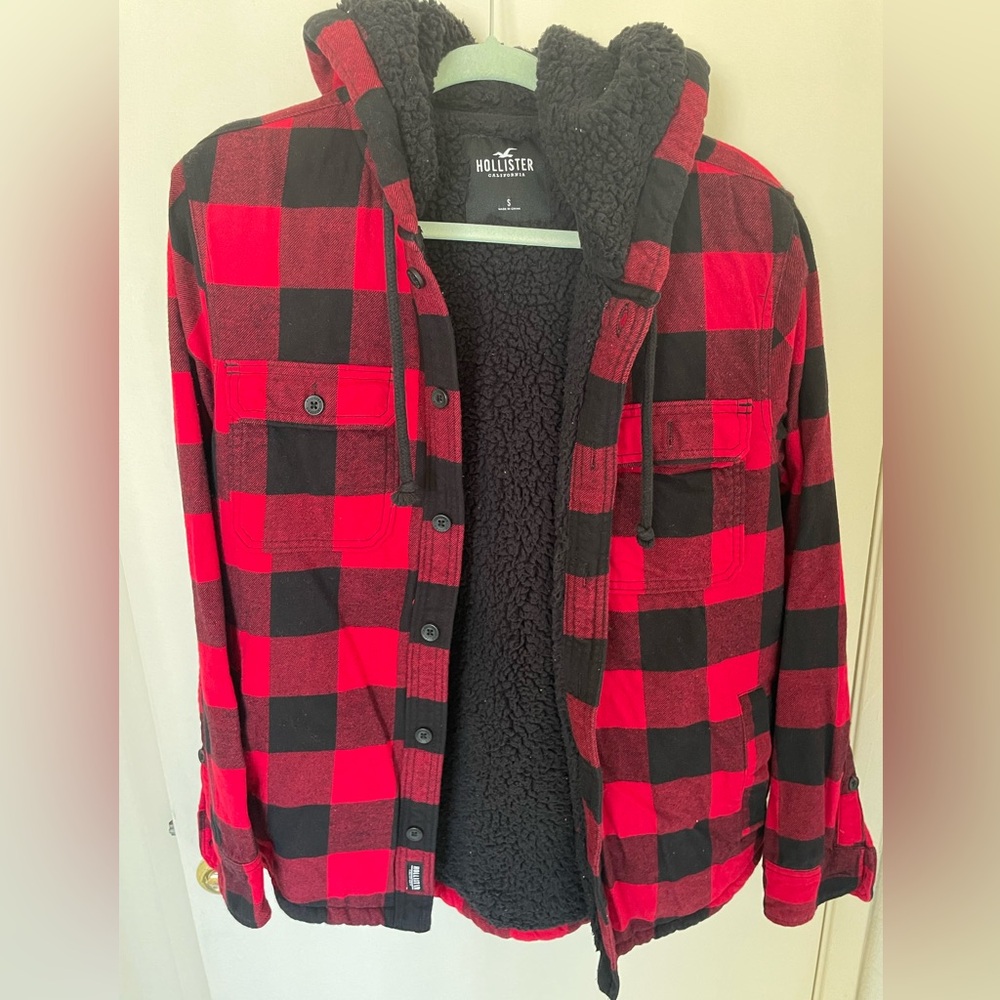 Men’s Hollister Sherpa lined flannel jacket